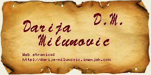 Darija Milunović vizit kartica